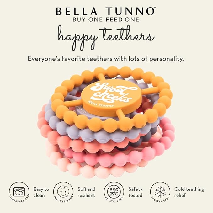 Bella Tunno Happy Teether - Soft & Easy Grip Teething Ring Perfect for Babies and Teething Toys to Help Soothe Gums, Non-Toxic, BPA Free Silicone Teether, Got Mad Love for My Mama