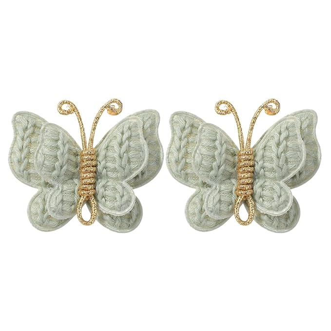 Pack of 2 hair bows girls. Kids’Fashionable Artificial Butterfly Hair Clips (bluish green)