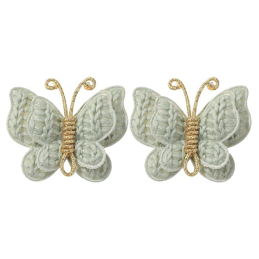 Pack of 2 hair bows girls. Kids’Fashionable Artificial Butterfly Hair Clips (bluish green)
