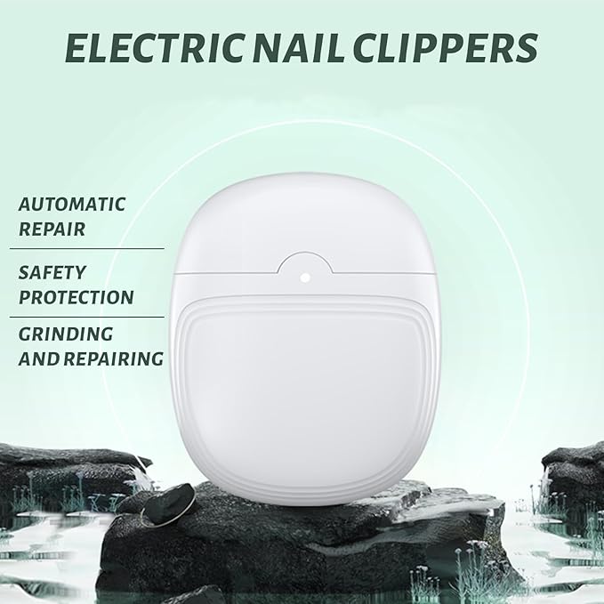 Electric Nail Clipper, Automatic Electric Baby Nail Clippers, Adjustable 2 Speed Levels Nail Clippers, Protable Electric Nail Trimmer with Light & Silent for Seniors Kids Children Adults (A-White)