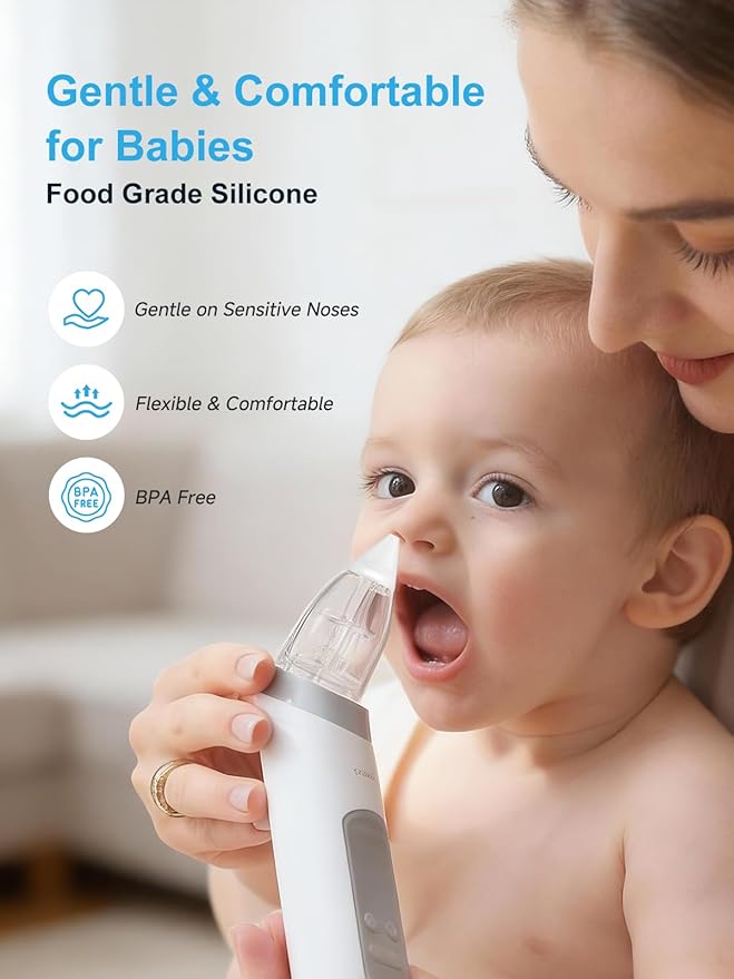 Nasal Aspirator Replacement Tips Compatible with GROWNSY, X-Bosak, Watolt, LittleTora, HEYVALUE Electric Nose Sucker, BPA-Free Reusable Soft Silicone Parts for Infant Toddler, 6pcs