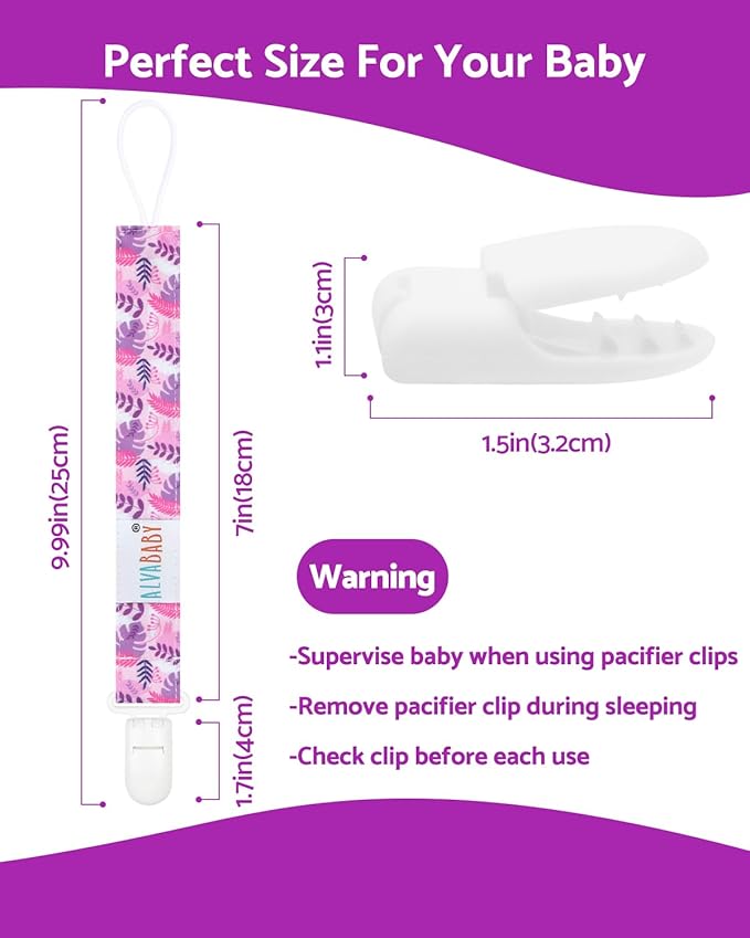 ALVABABY Pacifier Clips 8 Pack Pacifier Binky Paci Holder Leashes for Teethers 8DP22A