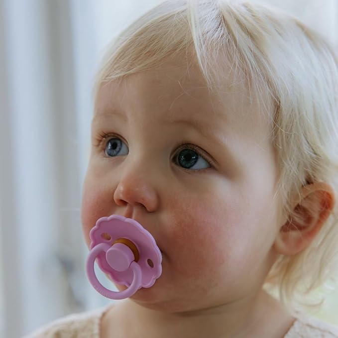 FRIGG Natural Rubber Baby Pacifier 4-Pack Sunset Bliss | Made in Denmark | BPA-Free (0-6 Months)