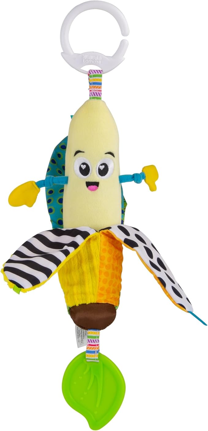 LAMAZE Bea The Banana, Clip on Pram and Pushchair Newborn Baby Sensory Toy, With Colours and Sounds, Development for Boys and Girls Aged 0 to 24 Months