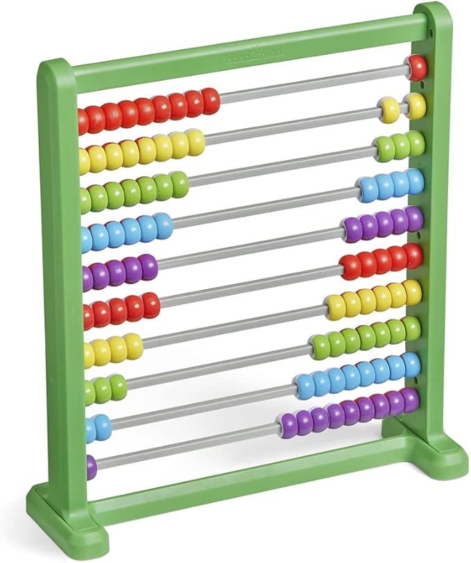 Hand2Mind Double Sided Plastic 100 Bead Abacus, Abacus for Kids Math, Kindergarten Math Manipulatives, Counting Rack, Educational Toys for Elementary Kids (Set of 1)