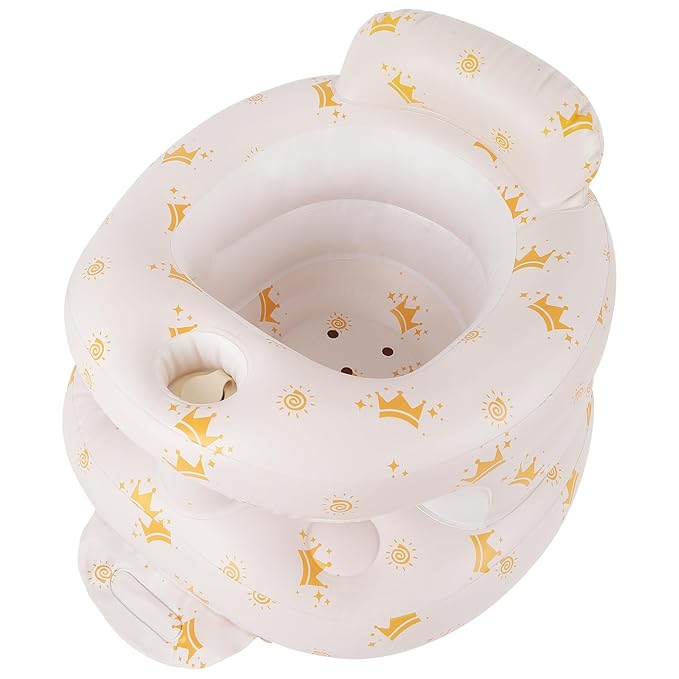TDTOK Inflatable Baby Seat, Sit Me Floor Seat for Babies 3 Months Up, Inflatable Baby Chair with Fence & Built-in Air Pump for Home, Travel