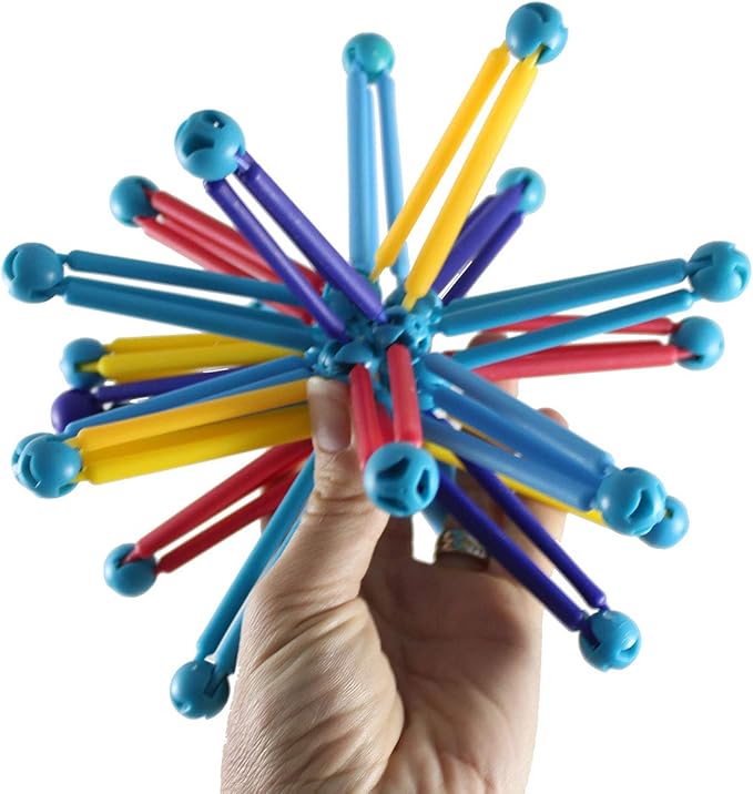 Curious Minds Busy Bags Large 9"-12" Collapsible Ball - Expanding and Contracting Ball - Grow and Shrink Fidget Ball - Anxiety Breathing Exercises (Random Colors) (Set of 2 Random Balls)