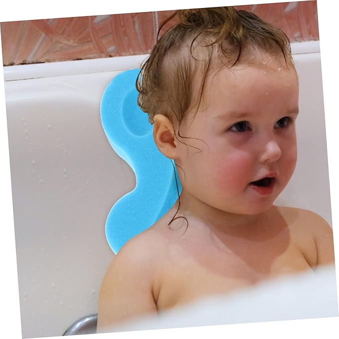 Bath Sponge Baby Cushion Baby Bath Mat Soft Sponge Non-Slip Adorable Bear Blue 4.5cm