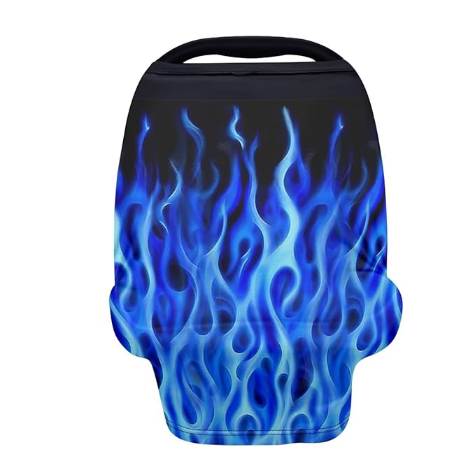 Blue Flame Nursing Cover Breastfeeding Scarf Baby Privacy Car Seat Covers Infant Stroller Cover for Babies Breathable Unverisal Fit Carseat Canopy for Girls and Boys