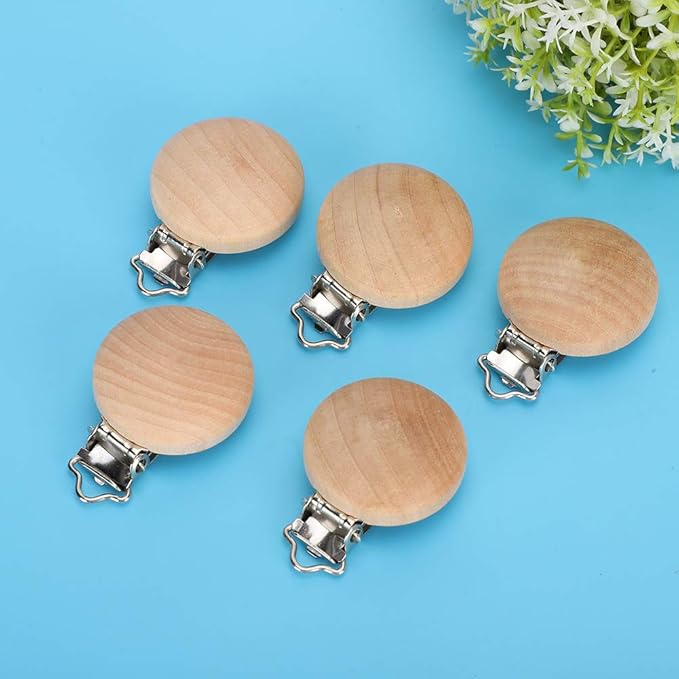 Alvinlite Beech Pacifier Clip 1.18inch Toy Strap Clip Small Accessories DIY Pacifier Holder Clip 5Pcs Soother