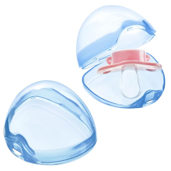 Accmor Pacifier Case, Pacifier Holder Case, Pacifier Container for Travel, BPA Free,Transparent Blue, 3 Pack