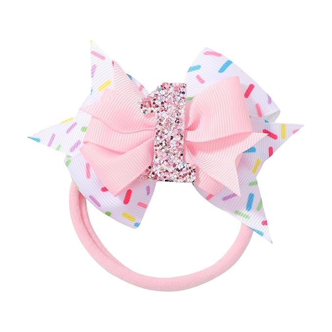 Birthday Hair Bow Hair Headband Hair Accessories Bow Birthday Decorations, Pink Ice Cream Hair Bows Headband