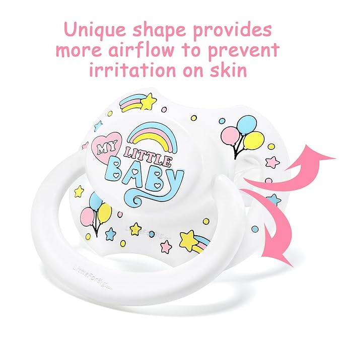 LittleForBig Bigshield Generation-II Adult Sized Printed Pacifier My Little Baby Pattern White