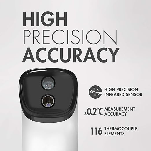 Tenergy Non-Contact Forehead Thermometer for Kids and Adults, Touchless Instant Result Infrared Thermometer, Digital Baby Thermometer with Fever Indicator for Whole Family, Batteries Included