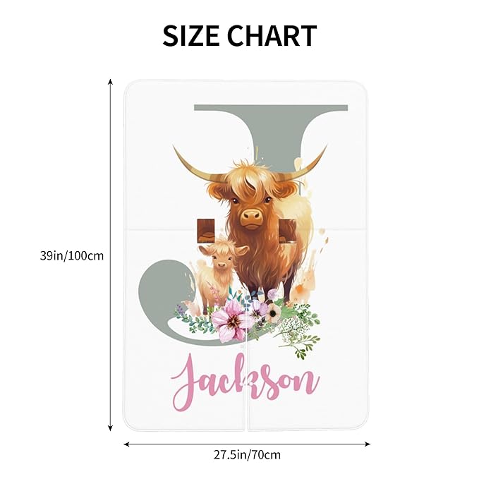 Personalized Highland Cow Carseat Cover for Baby Custom Name Car Seat Canopy for Newborn Baby Boys Girls 2 in 1 Mom Nursing Breastfeeding Covers Minky Baby Carrier Stroller Covers