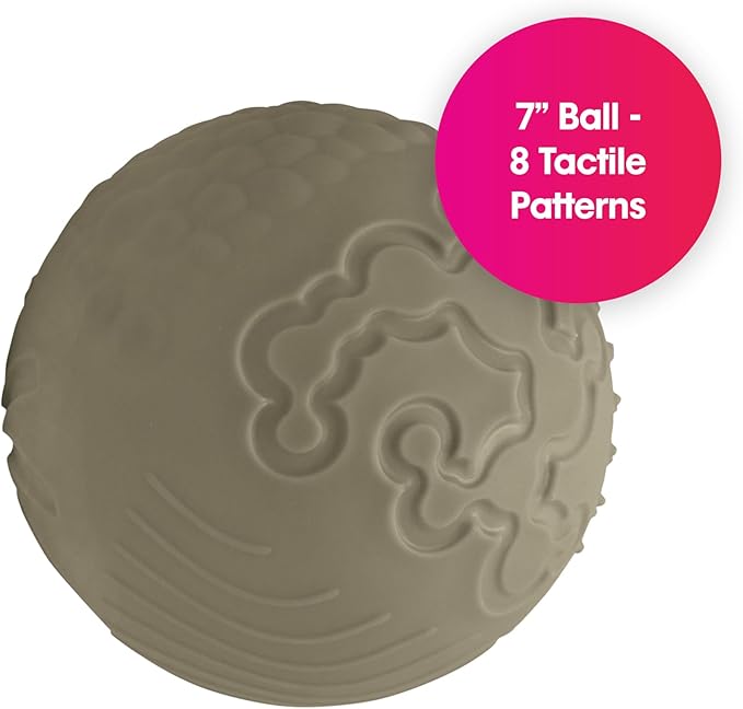 Edushape Texture-iffic Sensory Ball for Baby - 7" Baby Ball that Helps Enhance Gross Motor Skills for Kids - Toddler Ball with 8 Sections of Different Tactile Patterns