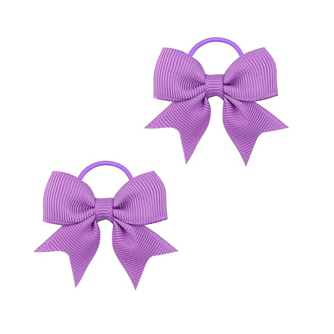 A set of two Cute Bow-shaped Elastic Hair Clips for Children. (purple)
