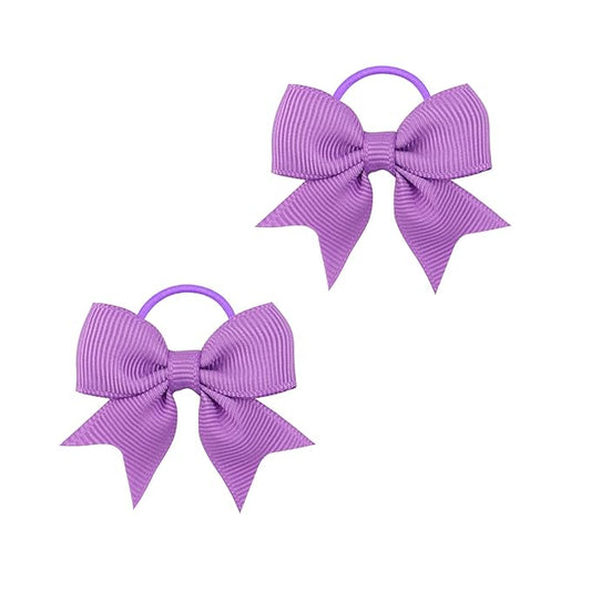 A set of two Cute Bow-shaped Elastic Hair Clips for Children. (purple)