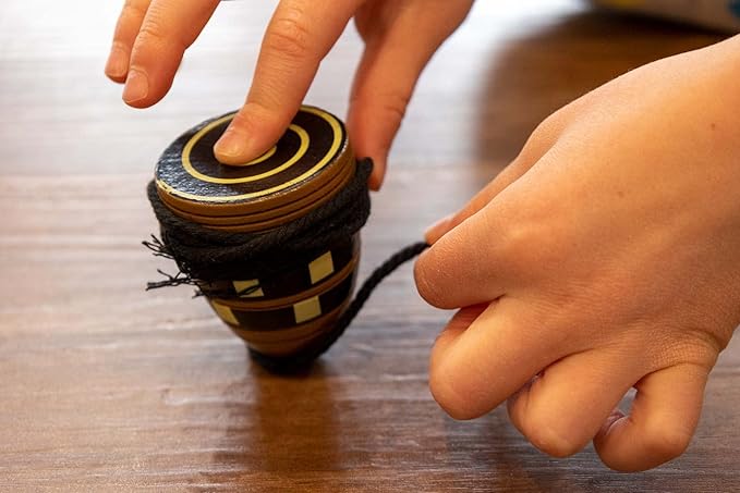 – Wooden Spinning Top - King TUT’s Top - Perfect Way to Introduce History with Toys Used by Children Thousands of Years Ago. Packaged in Attractive Gift Box with Spinning String!