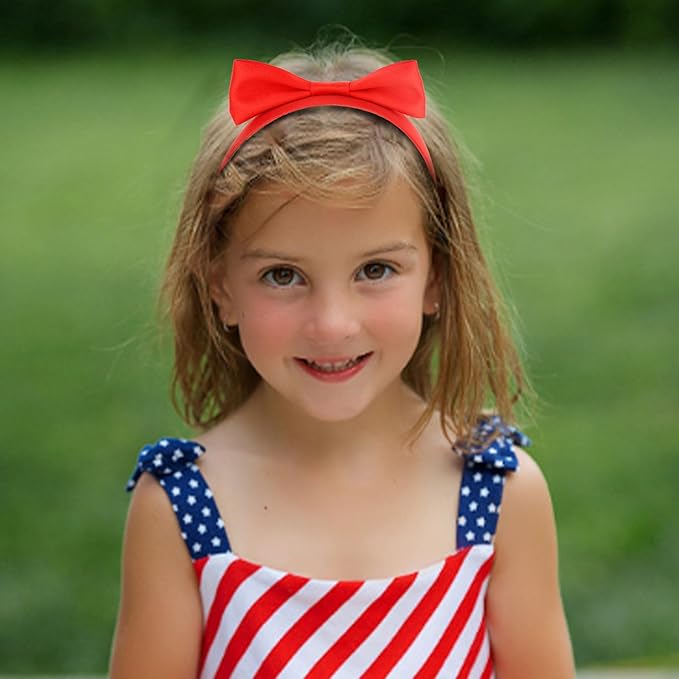 Semato Red Bow Headband for Girls Red Bow for Hair Headbands Bow Hair Accessories for Baby Girls