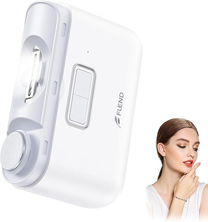 Electric Nail Clipper,Automatic Nail Clipper,Rechargeable 2 Speed Nail Clippers Set,45DB Nail Kit,LED Light Electric Nail Clippers for Kids,Adults,Seniors,2 in 1Design Manicure Set Portable White