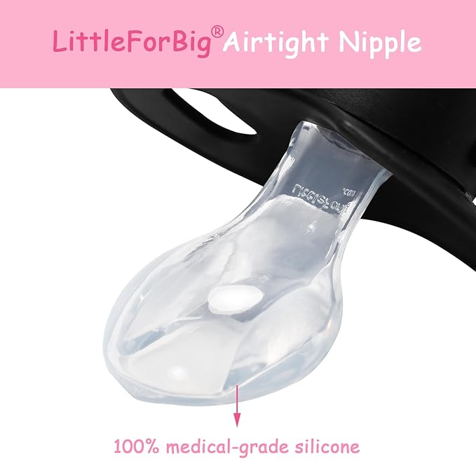 LittleForBig Bigshield Generation-II Adult Sized Printed Pacifier Princess Crown Pattern Black