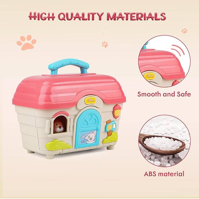nicknack Interactive Music Toy for Toddlers, Electronic Mini Puppy & Singing Dog House Playset, Fun Pretend Play with Sounds Songs Educational Toy for 3 4 5 6 Year Old Boys Girls, Ideal Birthday