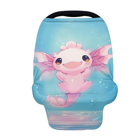 Youngerbaby Cute Axolotl Nursing Cover Breastfeeding Super Soft Multi Use for Baby Car Seat Covers Canopy Shopping Cart Cover Scarf Light Blanket Stroller Cover Baby Girl Necessities