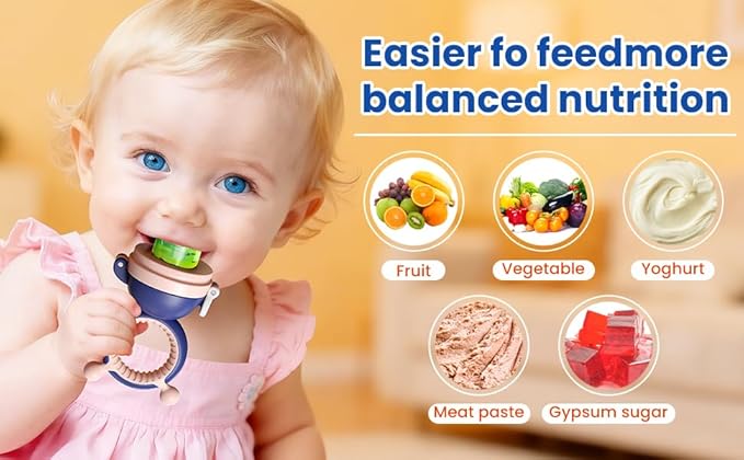 Baby Fruit Food Feeder Pacifier - Fresh Teething Pacifiers, 3 Different Size Silicone Pouch,Teethers for Babies 6-24Months, Baby Solid Food Essentials, Nutrition Feeder, BPA Free,1 Pice, Purple