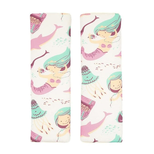 Baby Seat Belt Strap Cover, 2 Pcs Kids Car Seat Belt Cushions Pads, Shoulder Strap Protectors for Girls Boys (Mermaid)