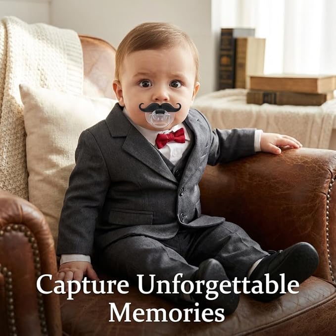 Funny Baby Pacifiers,Mustache Pacifiers 0-18 Months for Babies,Mustache Binky,Gift for Newborns,Infants,Toddlers,Baby Boys,BPA Free(Mustache Pacifiers)