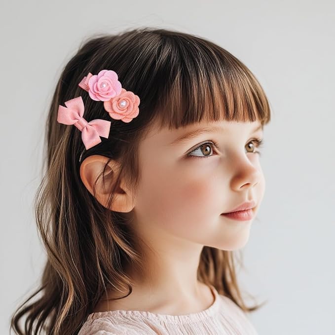Baby Girl Hair Clips Hair Bows for Girls with Hair Bows Holder (Color E)