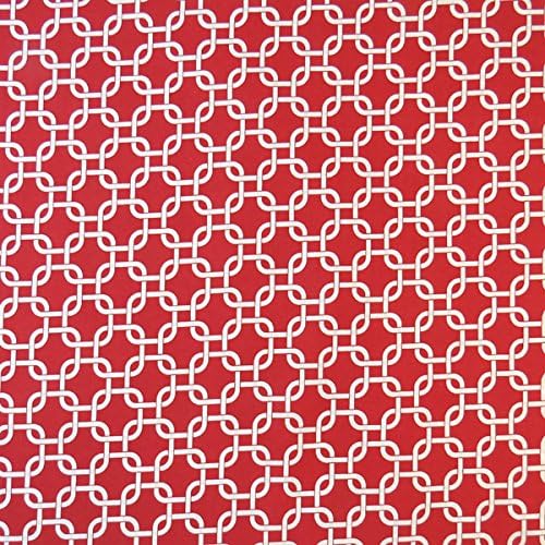 SheetWorld Baby Fitted Square Play Yard Sheet Fits Joovy 38 x 38 inches, 100% Cotton Woven Sheet, Unisex Boy Girl, Red Links, Made in USA