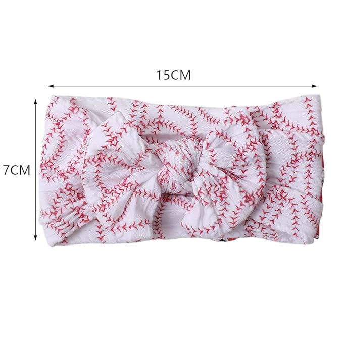 Baby Baseball Headband with Bow Headwear Sport Soccer Headband Bowknot Wide Hair Band Football Hair Bow for Toddler Infant TSFD55 (Baseball Pattern)