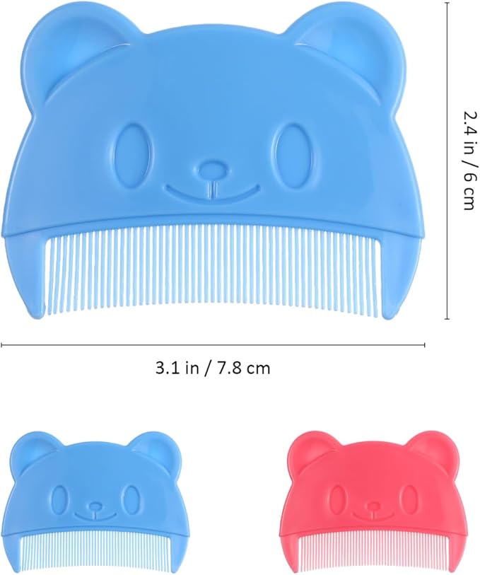 SEWACC 2pcs Baby Hair Combs Cute Bear Shape Plastic Baby Comb for Cradle Cap Removal Bath Brush for Newborns Toddlers