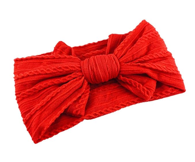 Toptim Baby Girl Bows Nylon Headbands Jacquard Design for Newborn Infant Toddler Little Girls (16-Pack)