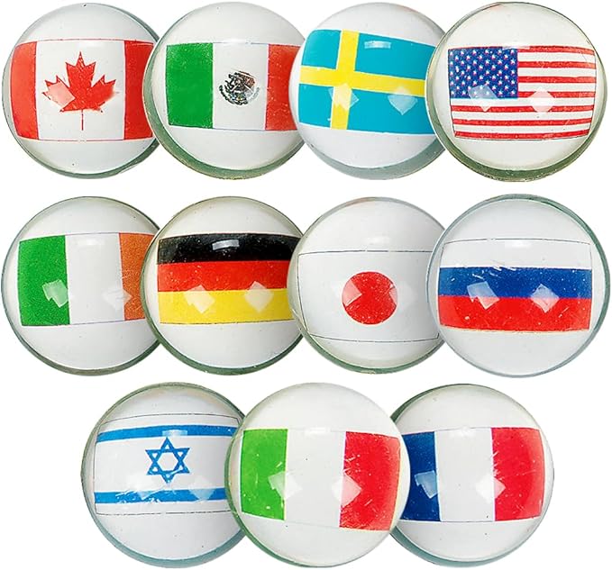 Fun Express - Around The World Bouncing Balls - Toys - Balls - Bouncing Balls - VBS Vacation Bible School Supplies/Decor - 12 Pieces