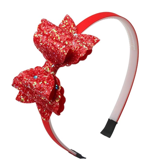 8Pcs Glitter Bows Headbands for Girls Children Sequin Hair Bows Hairbands School Girls Toddler Headband Hair Accessoires