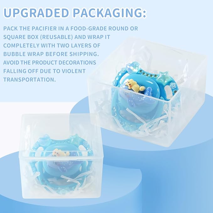 CutiePlusU Adult Sized Pacifier Dummy DIY Handmade Big Shield- Blue