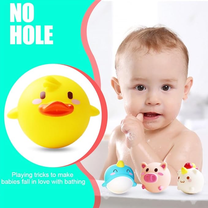 Bath Toys Toddler No Hole Bath Tub Toys for Baby 6-12 Months Toys 12-18 Months 6PCS Animal Floating Bathtub Toys for Kids 1-3 Baby Shower for Infant Boys Girls