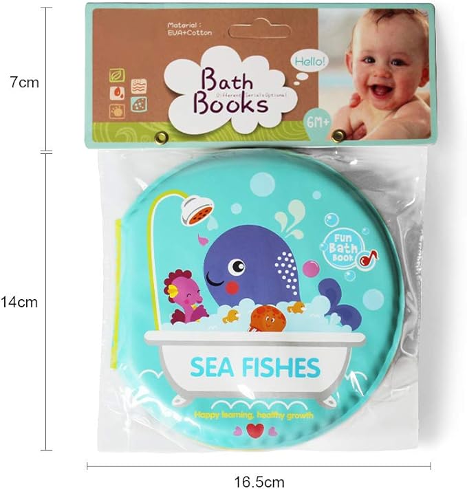 Baby Bath Books-3PCS,Bathtub Toys Floating Waterproof Educational Bath Toy Books for Toddlers-Zoo Books,Fish Books,Digital Books for Bath