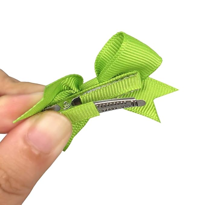 40Pcs Baby Hair Accessories - 2 Inch Tiny Grosgrain Ribbon Bows with Alligator Clips for Girls, Infants, Teens, Kids, and Children
