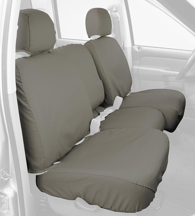 Covercraft Custom-Fit Rear-Second Seat Bench SeatSaver Seat Covers - Polycotton Fabric, Misty Grey