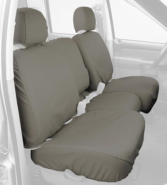 Covercraft Custom-Fit Rear-Second Seat Bench SeatSaver Seat Covers - Polycotton Fabric, Misty Grey