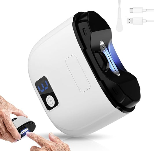 Electric Nail Clippers for Seniors,3 Speed Gears Adjustable with LED Light,Electric Toenail Clippers for Seniors,Nail Clip Storage,Safety Fingernail Trimmer for Baby,Kids,Seniors