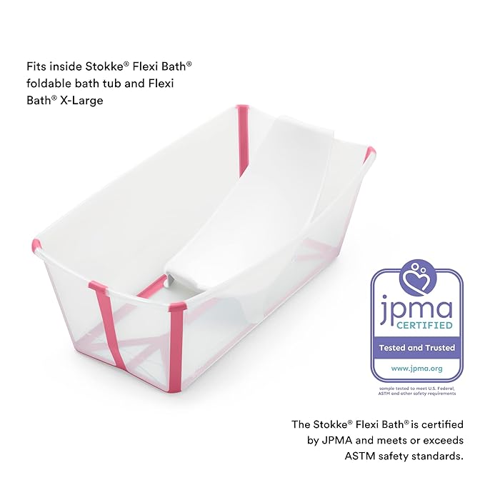 Stokke Flexi Bath Newborn Support, White - Best for Babies Up to Eight Months or 17.6 lbs - Lightweight, Convenient, Comfortable & Safe