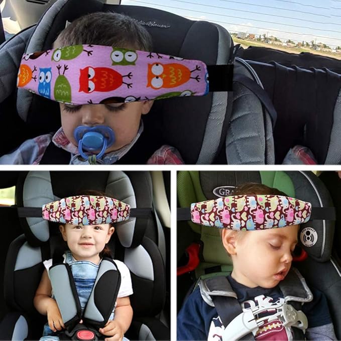 ZYNQACC 2PCS Baby Car Seat Head Support,Toddler Safety Car Seat Sleep Nap Aid Positioner Strap Belt Neck Protection Belt for Children and Kids(Pink, Blue) (Pink)