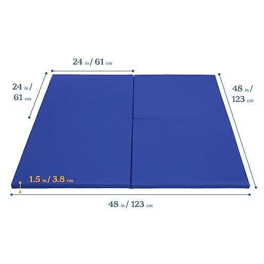 ECR4Kids SoftZone Play Patch Activity Mat Squares, Modular Playmat, Blue, 4-Pack