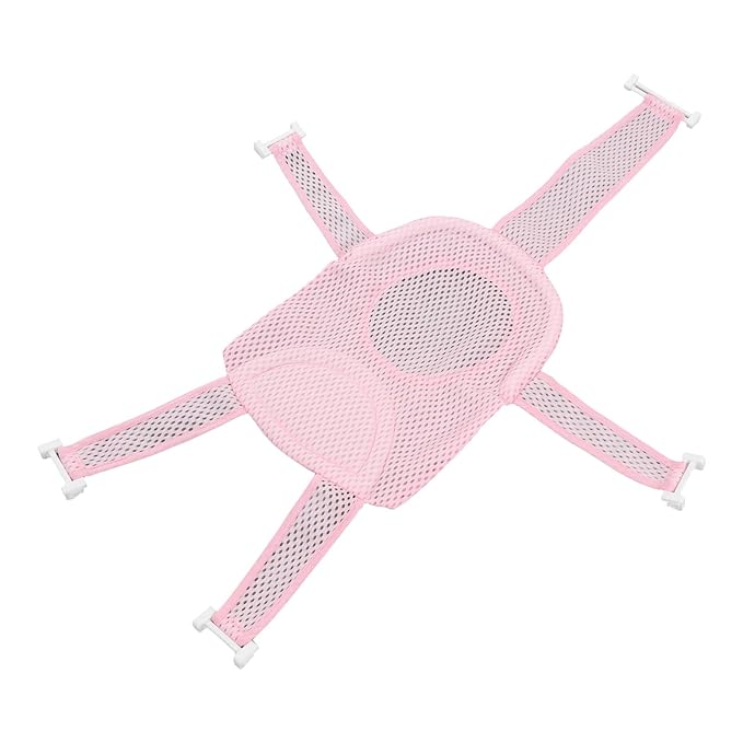Asixxsix Bath Seat Support Net, Five Corner Baby Bath Seat Support Net Skid Proof Adjustable Baby Bath Support Net Universal Breathable Baby Shower Net for Newborn 0 to 18 Months