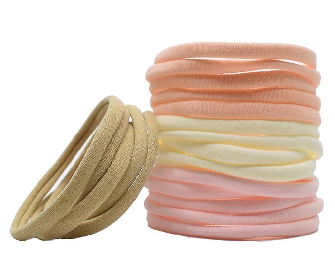 Super Soft Nylon Headband for Newborn Baby Girl Kids, High Stretchy, 20pcs for DIY Crafts
